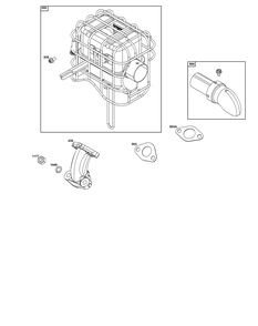 Exhaust Group Diagram and Parts List for 10V352-0029-F1 100000 - 19Z999 Briggs and Stratton Engine